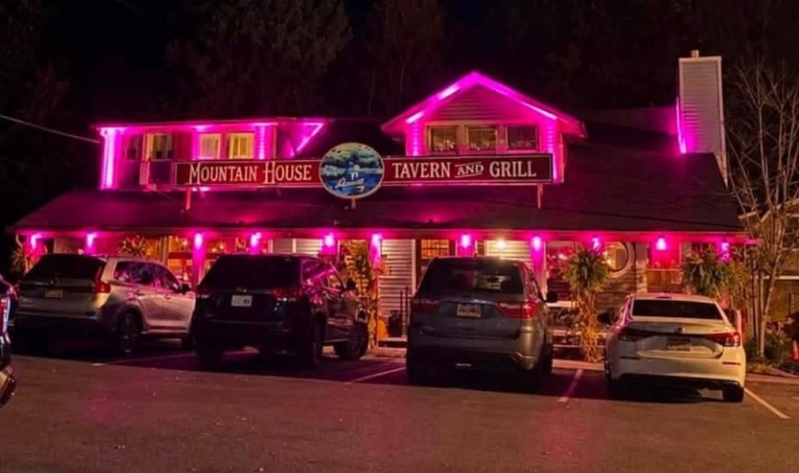 Mountain House Tavern and Grill illuminated magenta